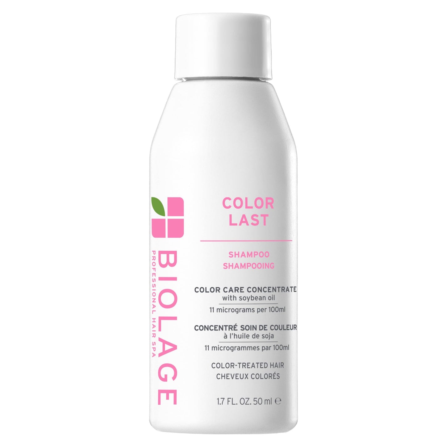 White Smoke Biolage Color Last Shampoo - For Color-Treated Hair, Nourishes, Strengthens, Hydrates and Adds Shine, Soybean Oil & Stearic Acid, Paraben & Mineral Oil-Free, Vegan, 1.7 Fl Oz