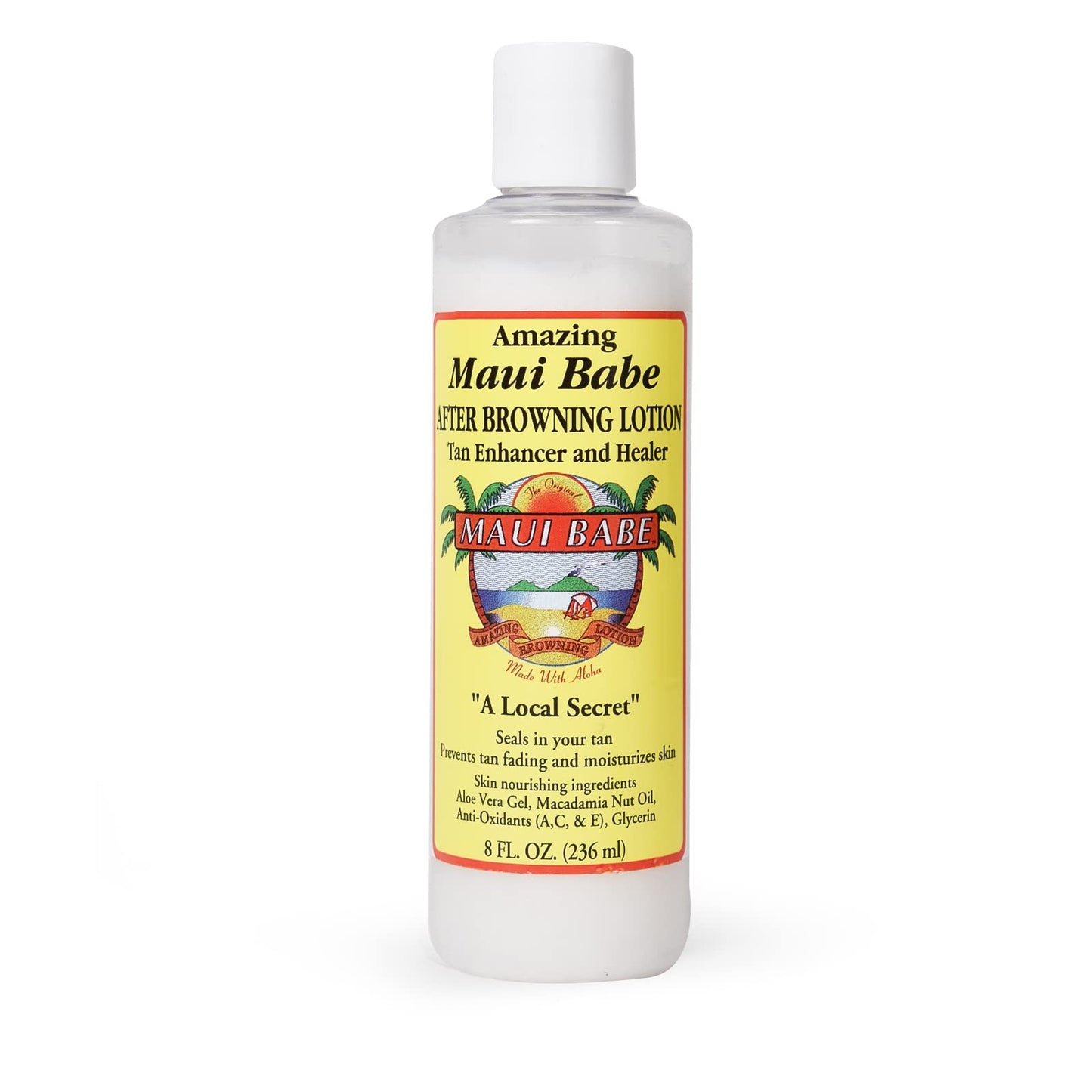 White Smoke Maui Babe After Browning Lotion, Tan Enhancer & Healer - After Sun Tan Extender Body Lotion To Prevent Tan Fading- Natural Moisturizing & Healing After Sun Care Cream- Made In USA, 8 Ounces