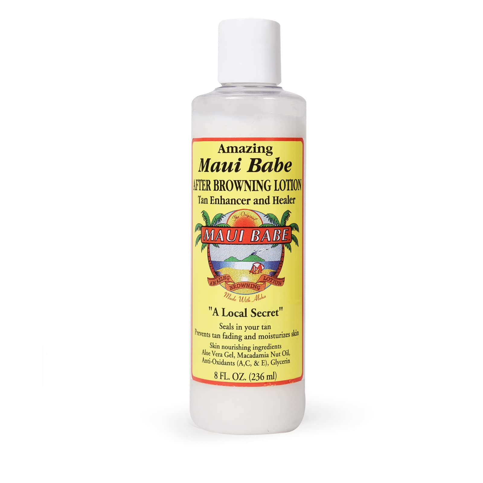 White Smoke Maui Babe After Browning Lotion, Tan Enhancer & Healer - After Sun Tan Extender Body Lotion To Prevent Tan Fading- Natural Moisturizing & Healing After Sun Care Cream- Made In USA, 8 Ounces