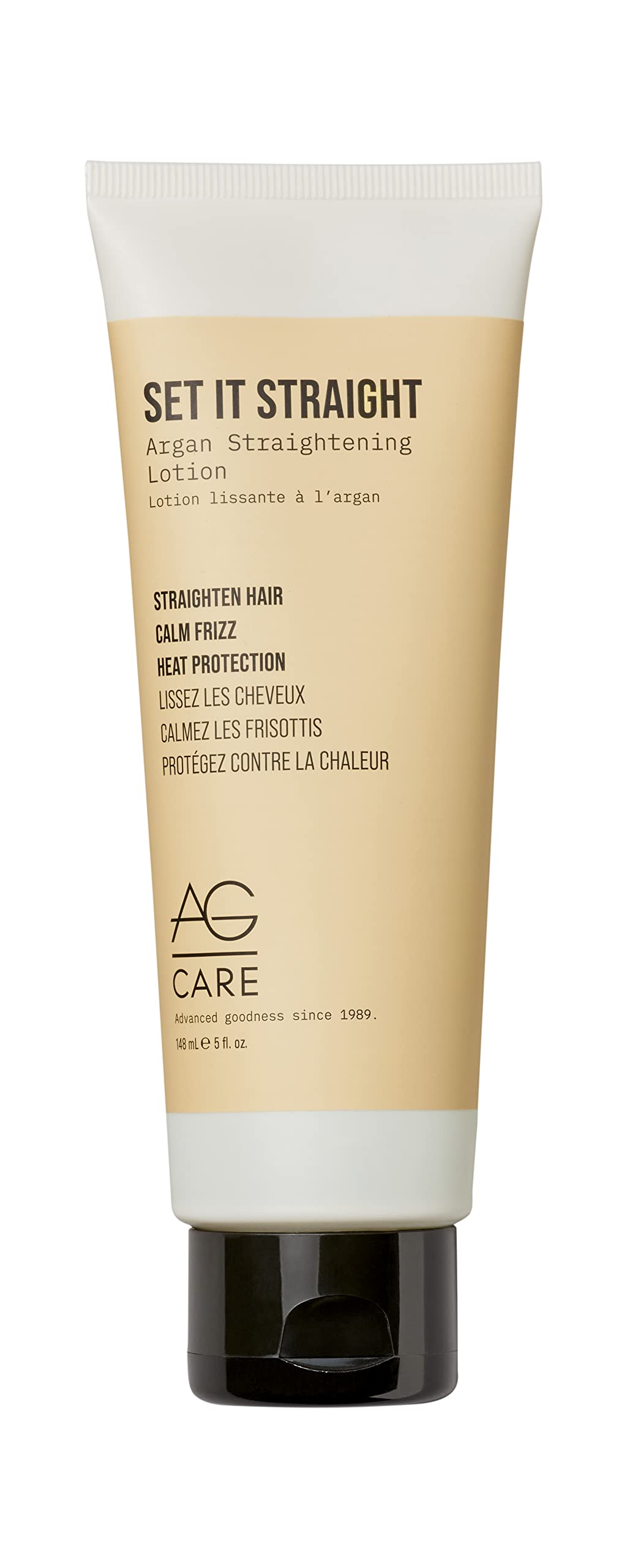 White Smoke AG Care Set It Straight Argan Straightening Lotion, Smooth Hair and Fight Frizz, Argan-Infused, 5 Fl Oz