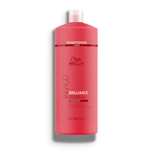 White Smoke Wella Professionals Invigo Brilliance Conditioner for Coarse Hair | Color Protection & Vibrancy | 33.8 Fl Oz