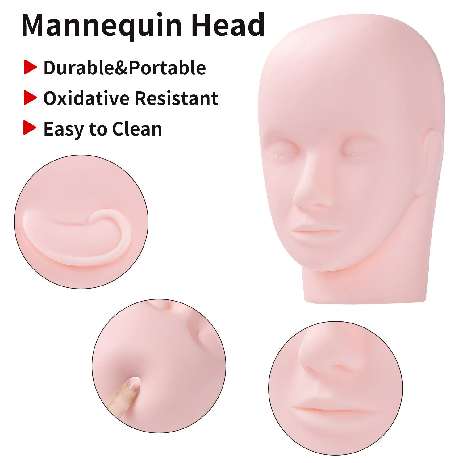 White Smoke Yephets Pro Training Mannequin Flat Head Practice Make Up Eye Lashes Eyelash Extensions,Practice Training Head Manikin Cosmetology Mannequin Doll Face Head