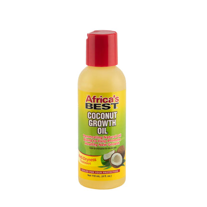 White Smoke Africa's Best - Coconut Growth Oil, Enriched With Natural Vitamins & Essential Fatty Acids, Daily moisturizer or Hot Oil Treatment, Nourishes Your Scalp and Hair, 4oz Bottle, Brown (1-160-04-1243)