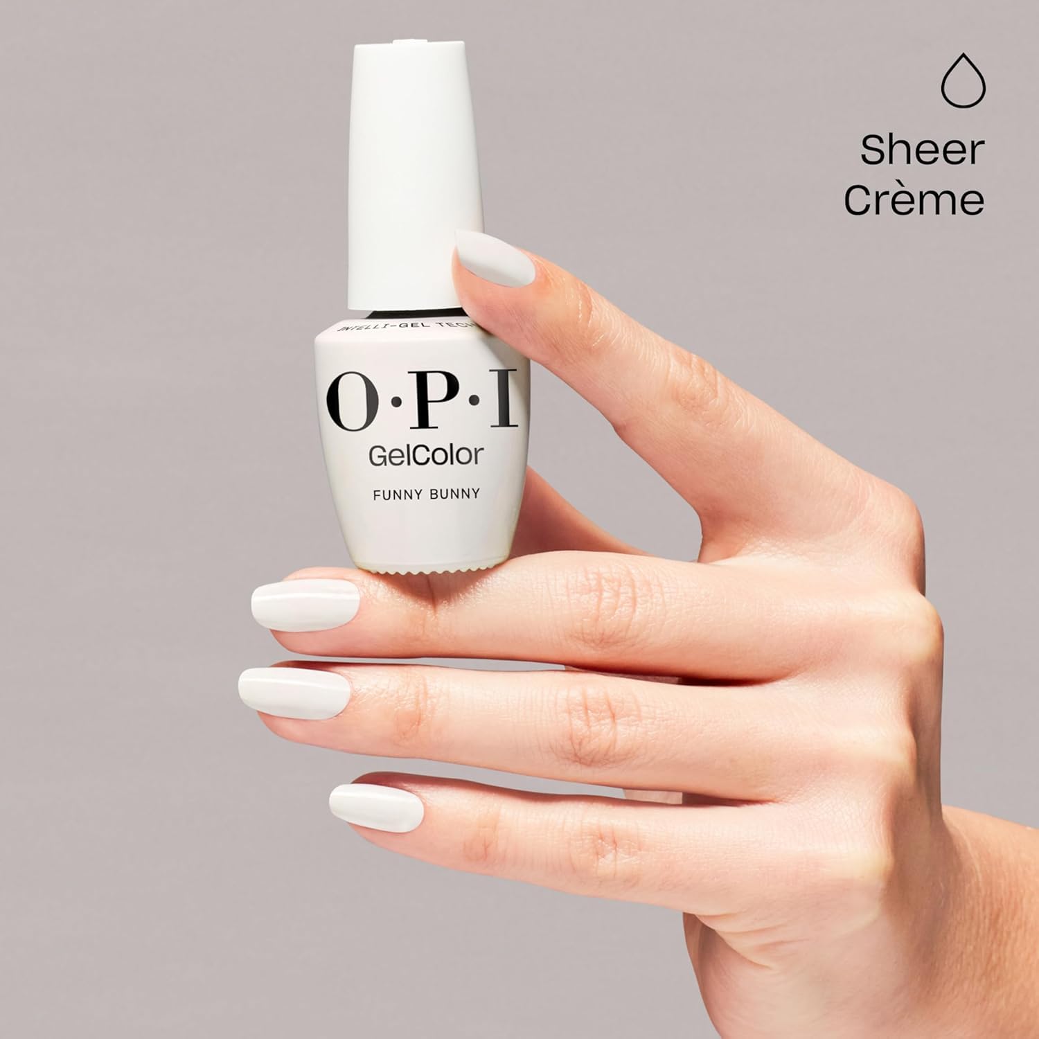 Gray OPI GelColor Iconic Shades Gel Nail Polish Trio Bundle | Funny Bunny, Sheer Soft White + Bubble Bath, Sheer Nude Pink + Big Apple Red, Opaque Bright Red Crème UV Cure Gel Nail Polish Colors