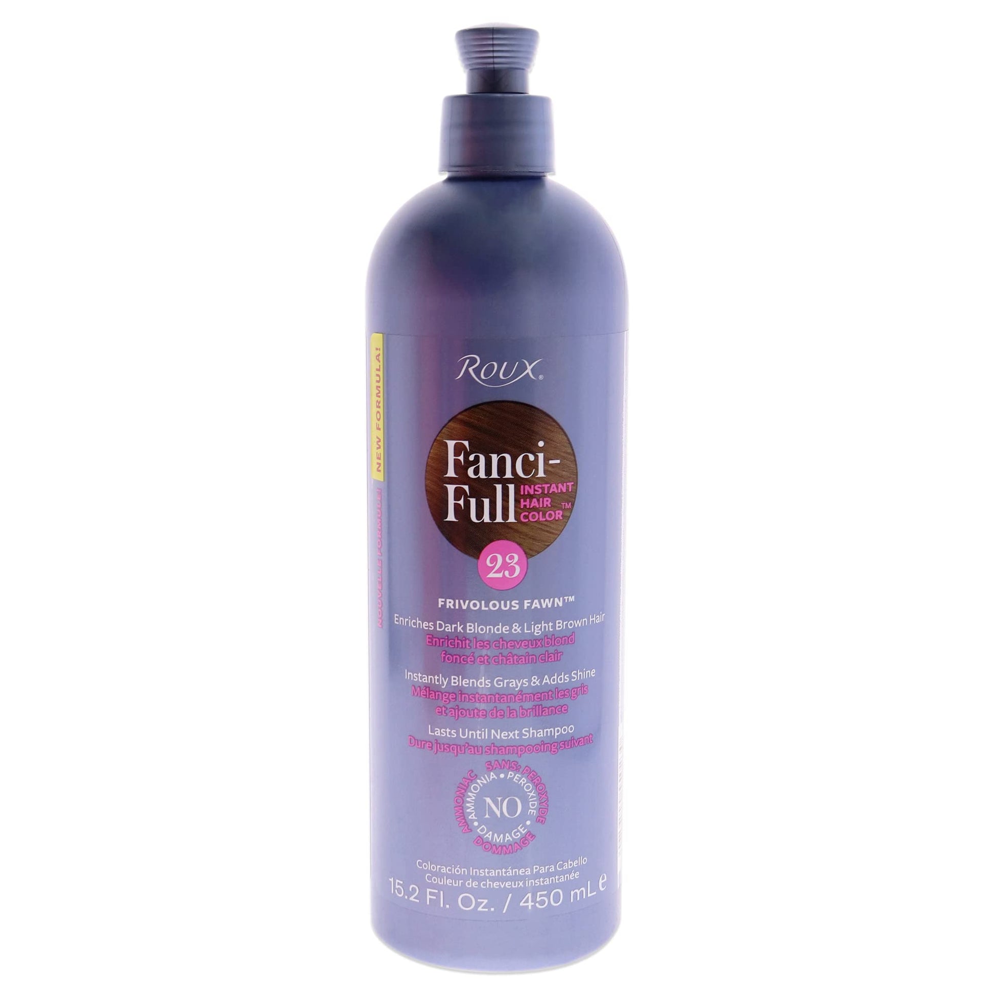 White Smoke Roux, Fanci-Full Instant Hair Color Rinse, 23 Frivolous Fawn ,Temporarily Evens Tones, Blends Away Gray, 15.2 Oz