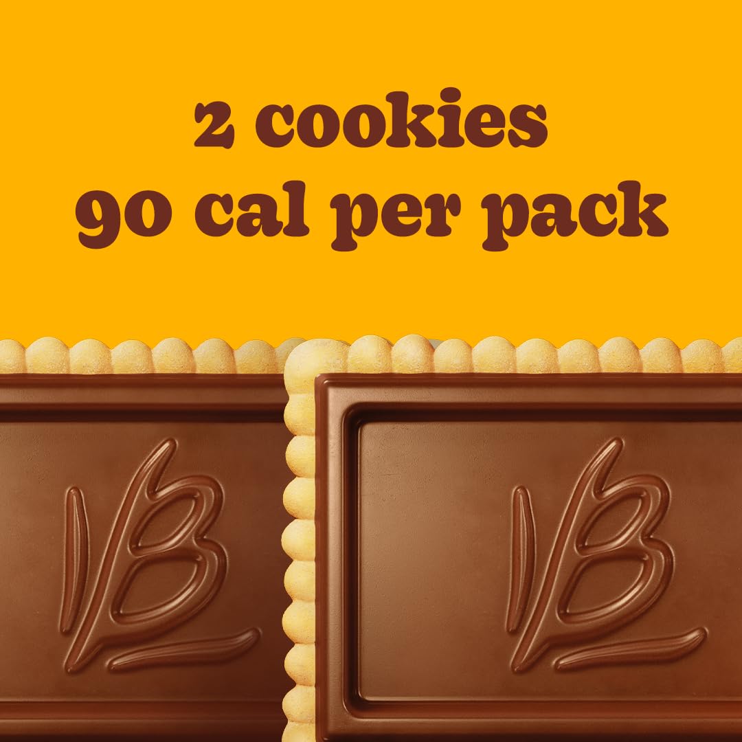 Orange Bauducco Choco Biscuit Cookies – Crispy Chocolate-Covered Biscuits, Individually Wrapped for Snacking, Dessert, and Lunch Boxes, 15.2 oz (Pack of 24)