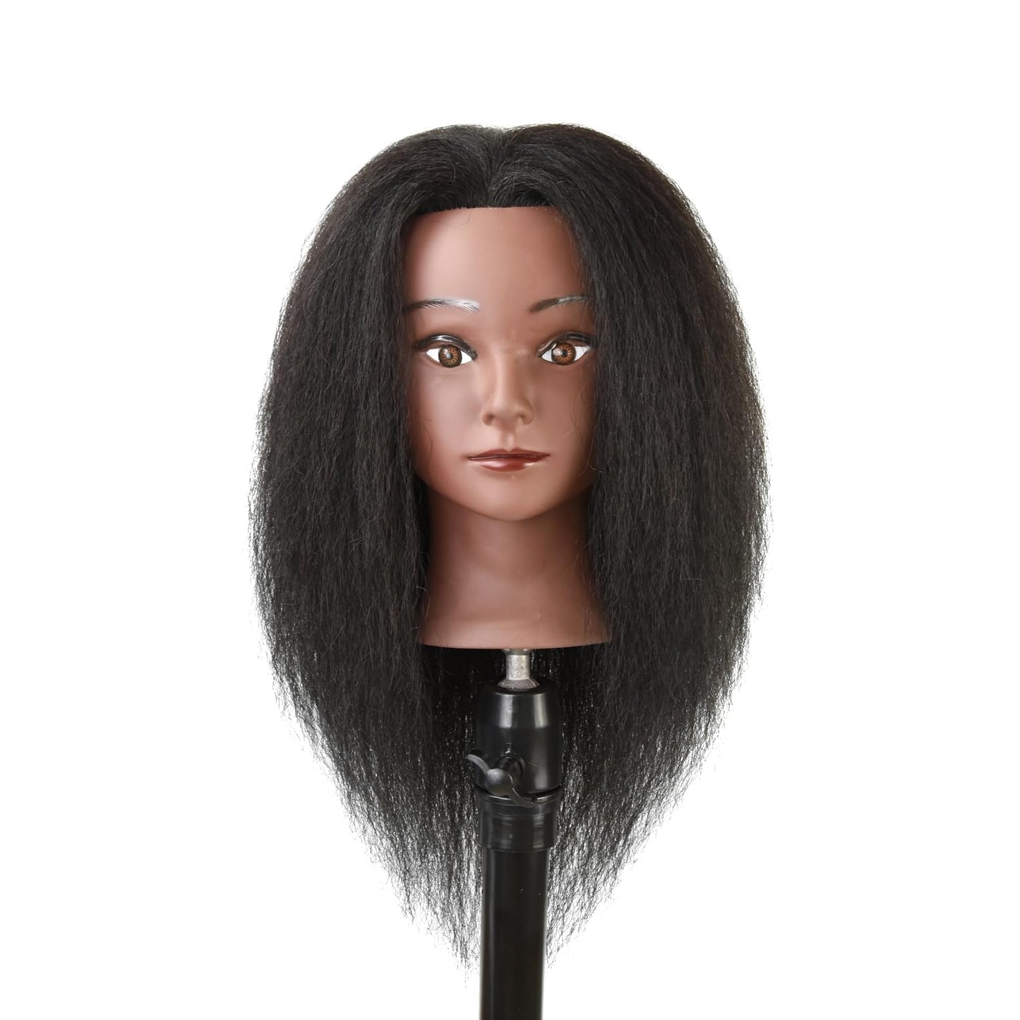White Smoke Mannequin Head Hair Styling Training Head 14 inches Manikin Cosmetology Doll Head for Hairdresser Practice Braiding with Clamp Stand (Black)
