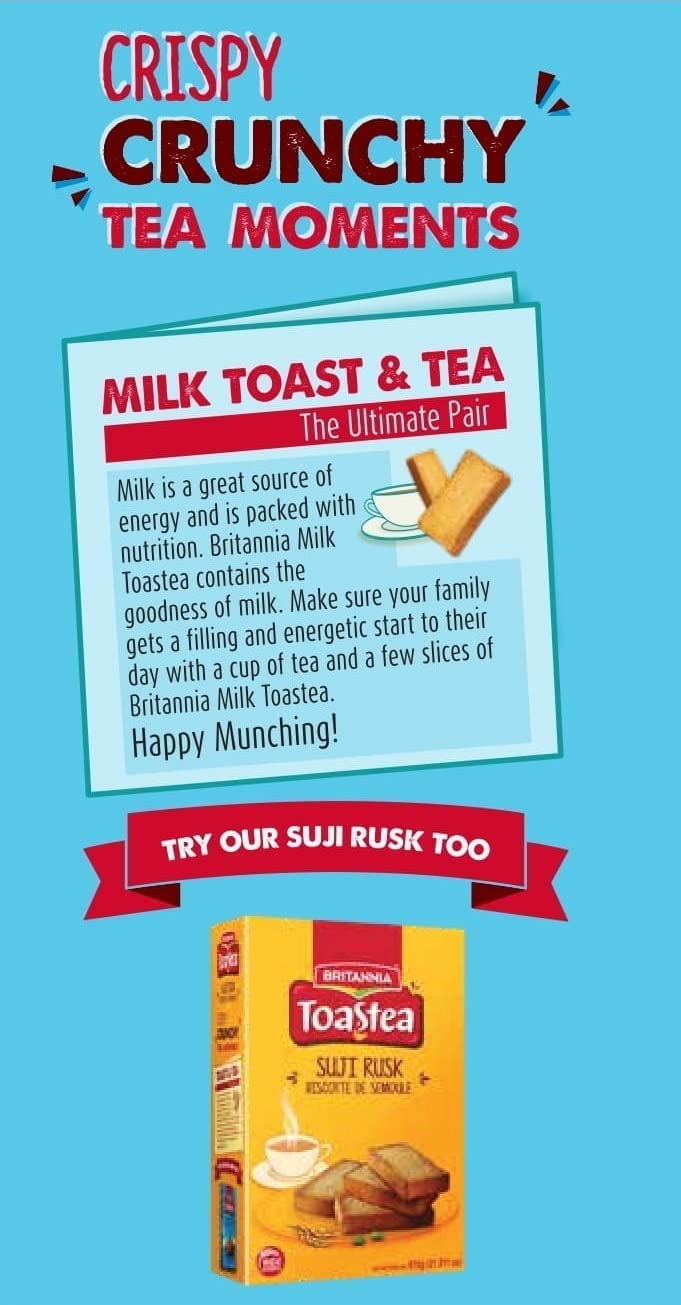 Medium Turquoise Britannia Toastea Milk Rusk 19.75oz (560g) - Biscotte Au Lait Crispy, Crunchy Tea Moments Breakfast & Time Snacks Halal and Suitable for Vegetarians (Pack of 2)