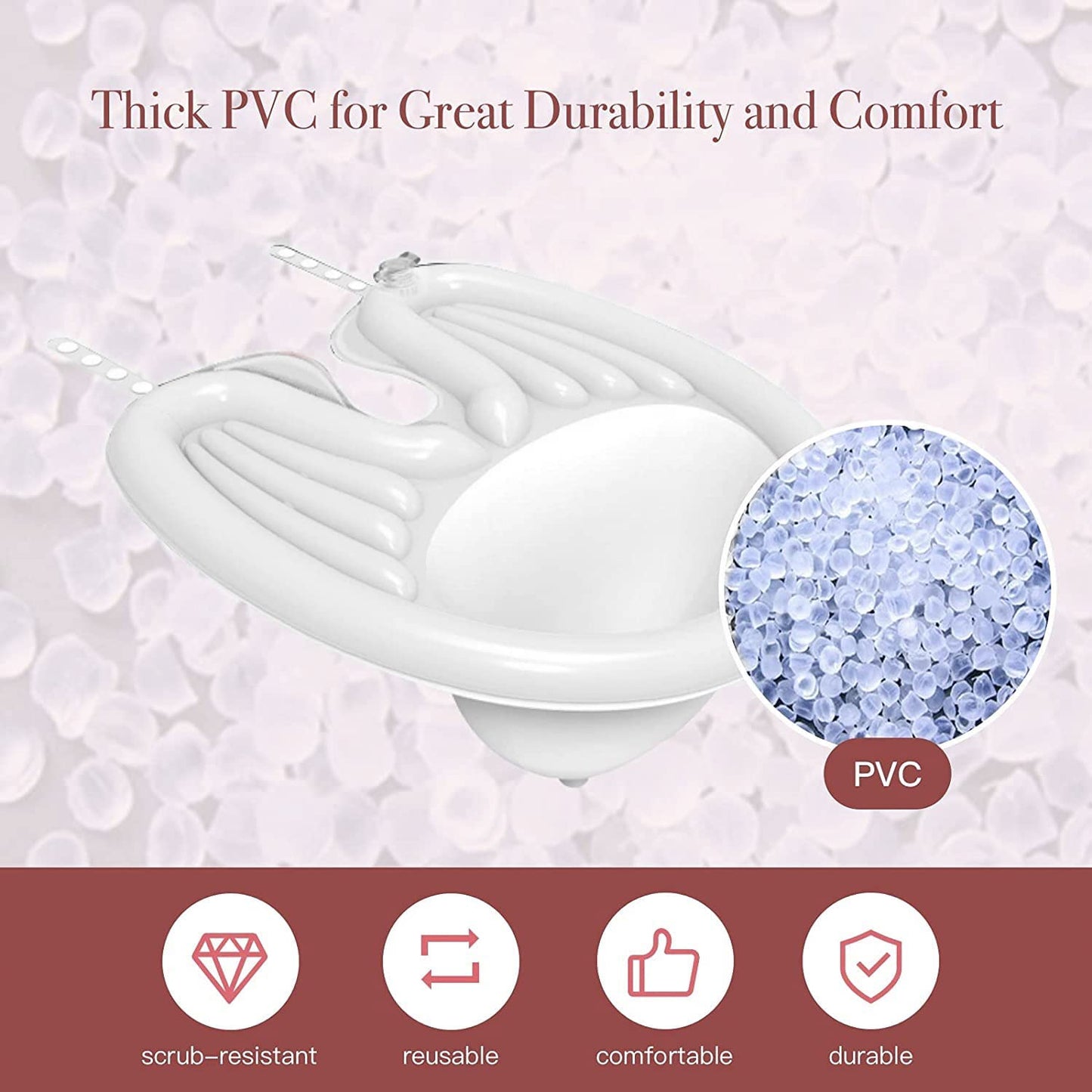 Lavender Portable Inflatable Shampoo Basin for Bedridden, Handicapped, Seniors - With Air Pump, Hair Washing Tray for Home, Hospitals, Salons