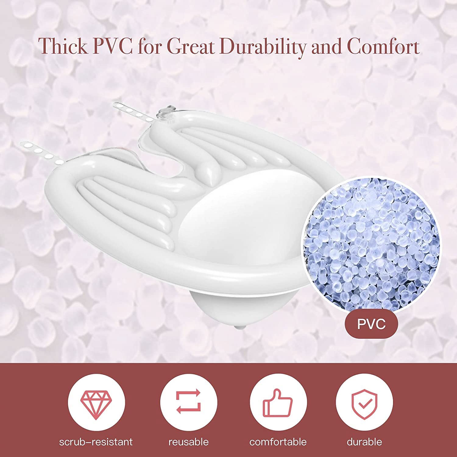 Lavender Portable Inflatable Shampoo Basin for Bedridden, Handicapped, Seniors - With Air Pump, Hair Washing Tray for Home, Hospitals, Salons
