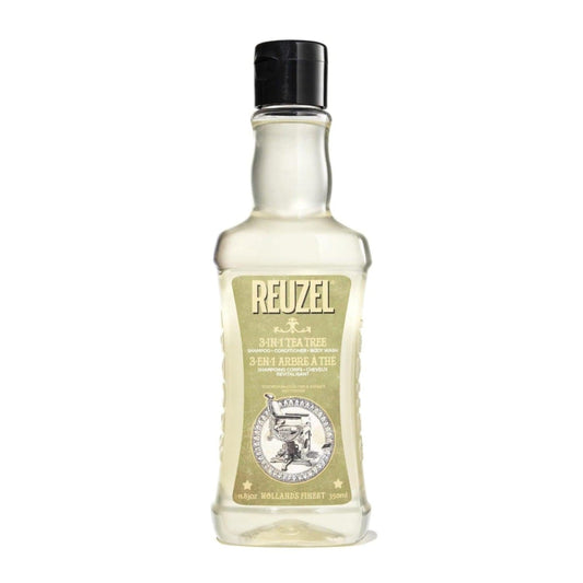 White Smoke Reuzel 3-In-1 Tea Tree Shampoo, Cleanses Hair and Body, 11.83 oz
