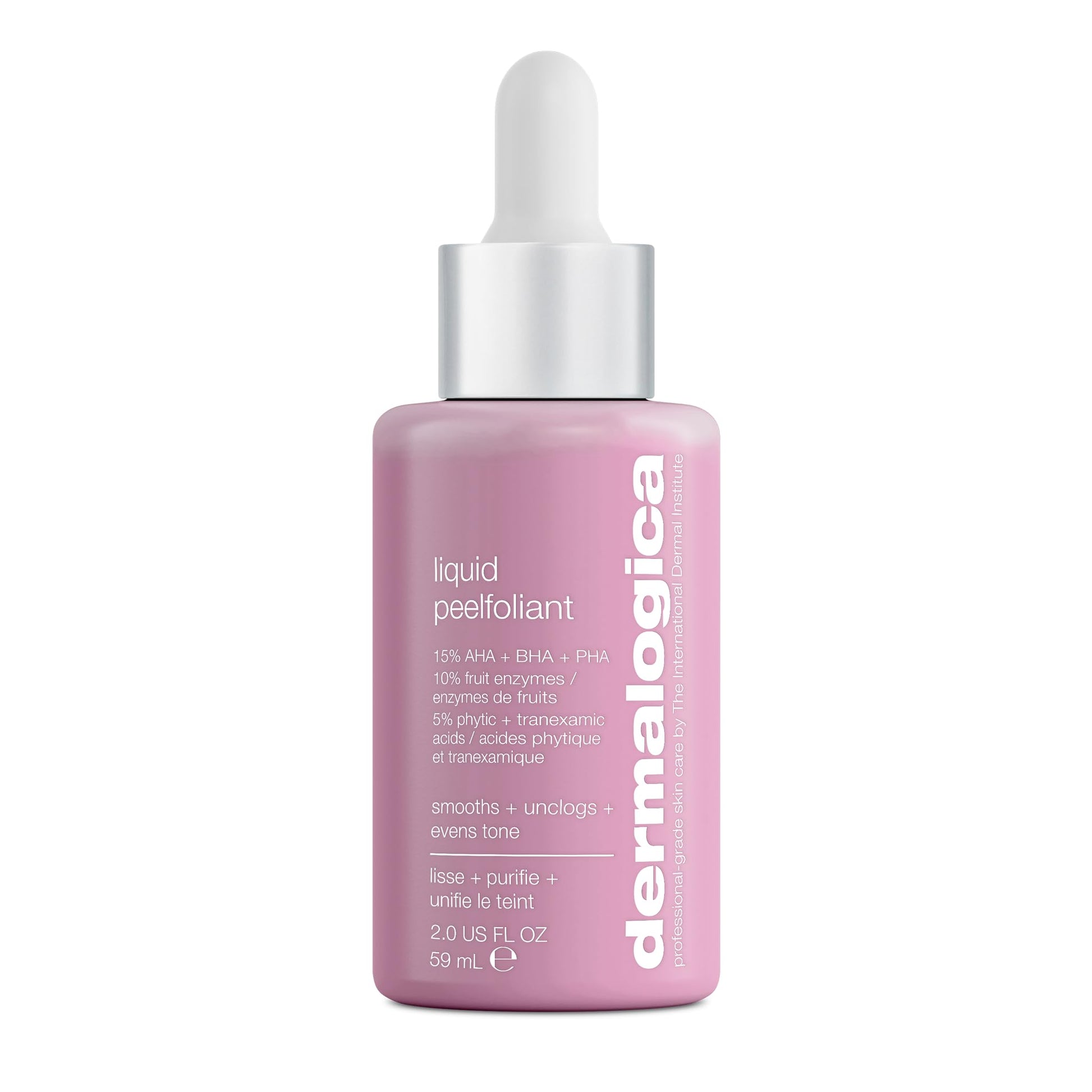 White Smoke Dermalogica Liquid Peelfoliant with Glycolic Acid, Face Exfoliator Peel with AHA BHA PHA, Smooths Fine Lines and Wrinkles, Unclogs Pores, and Improve Skin Tone - 2 fl oz