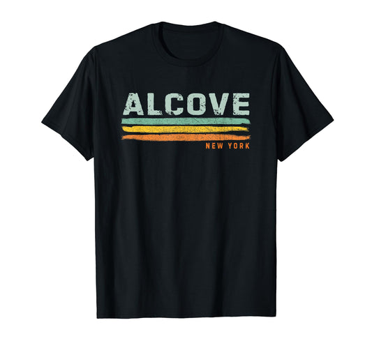 White Smoke Vintage Stripes Alcove NY T-Shirt