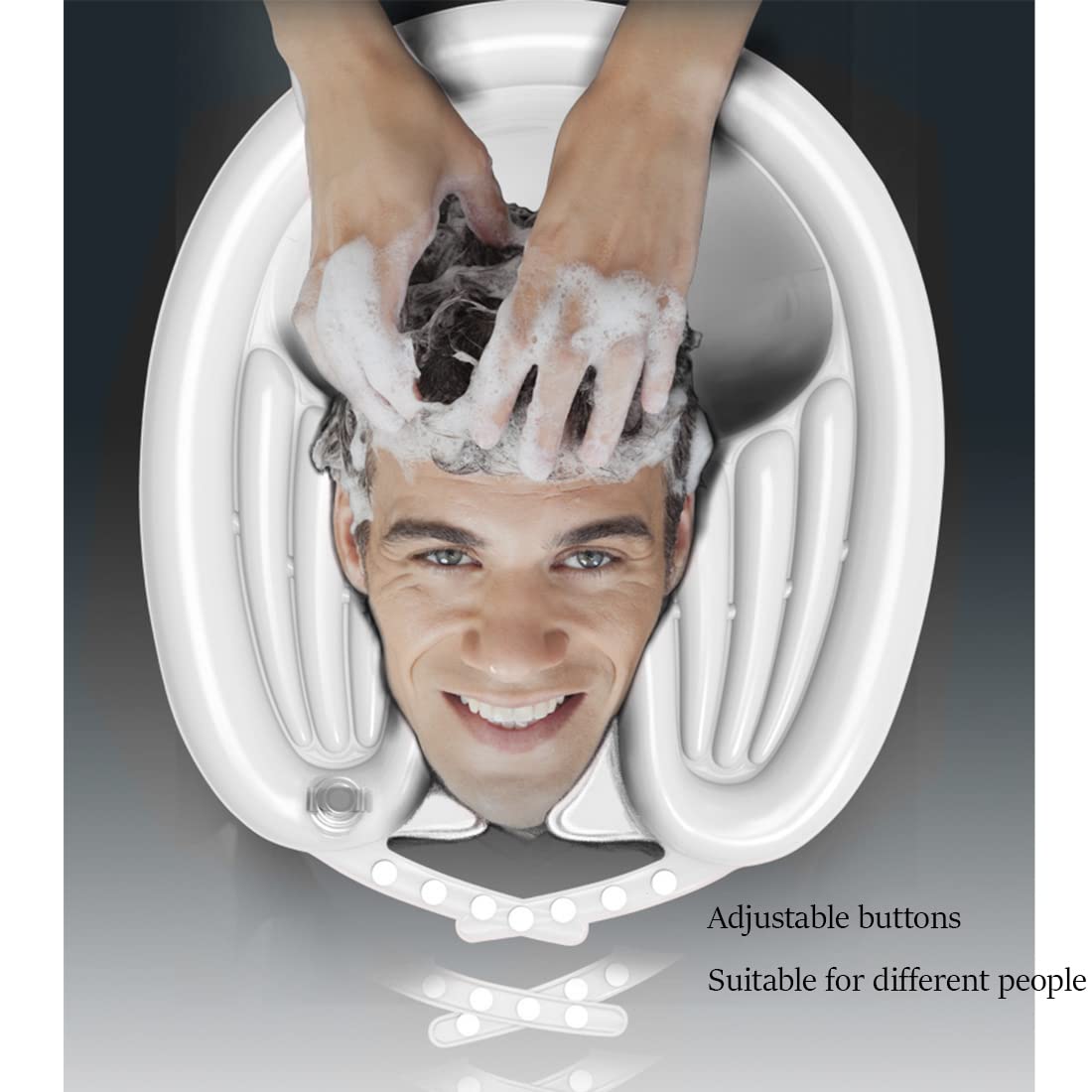 Lavender Portable Inflatable Shampoo Basin for Bedridden, Handicapped, Seniors - With Air Pump, Hair Washing Tray for Home, Hospitals, Salons