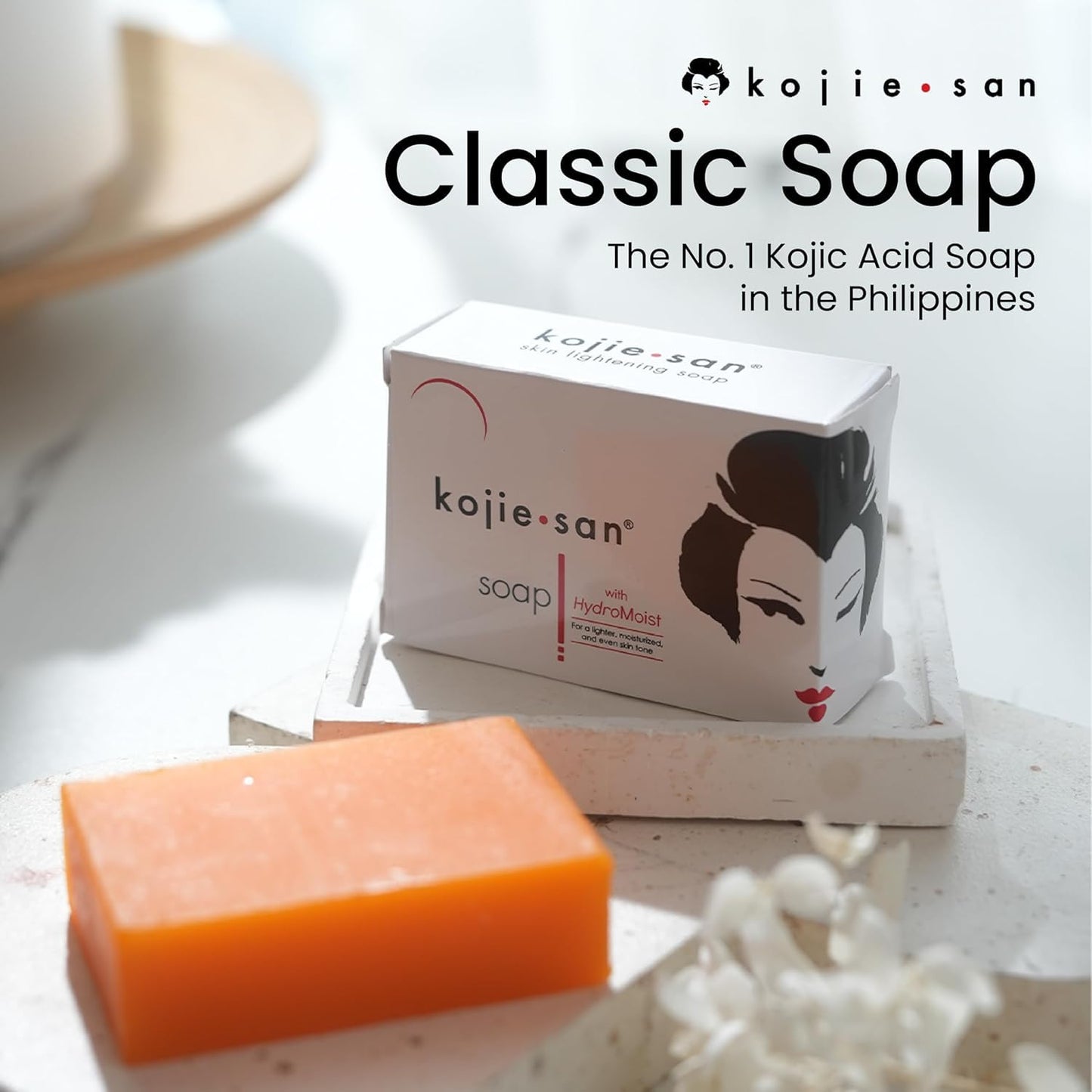 White Smoke Kojie San Skin and Body Soap – Original Kojic Acid, Soap Bar with Coconut & Tea Tree Oil – 3 x 65g Bars