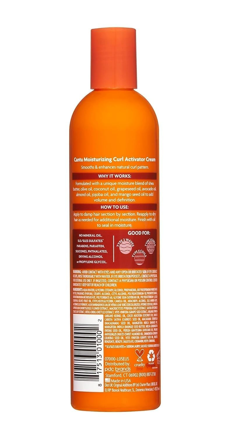 White Smoke Shea Butter Moisturizing Curl Activator Cream by Cantu for Unisex - 12 oz Cream