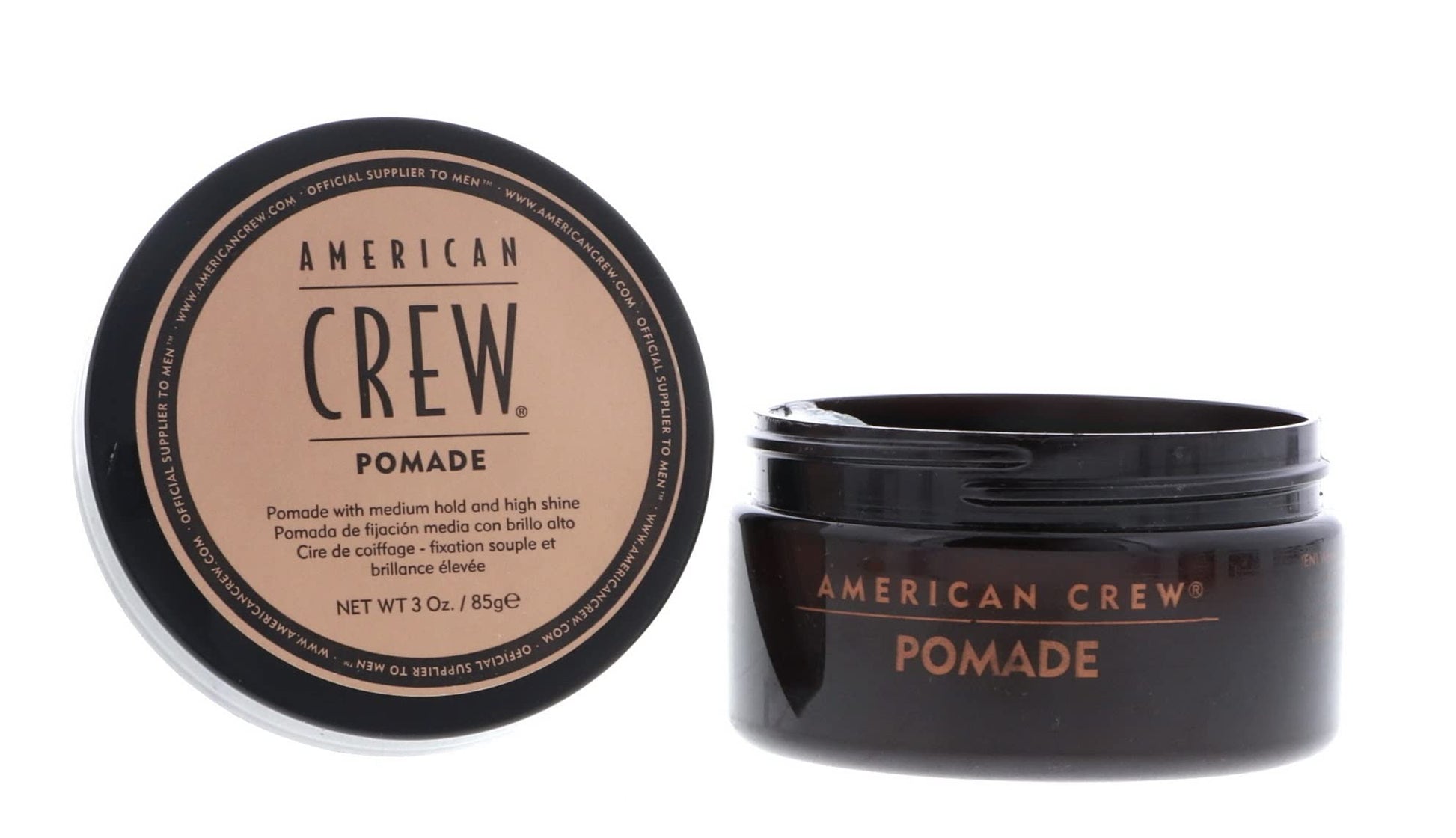 White Smoke Men's Hair Pomade by American Crew, Medium Hold with High Shine, 3 Oz (Pack of 2)