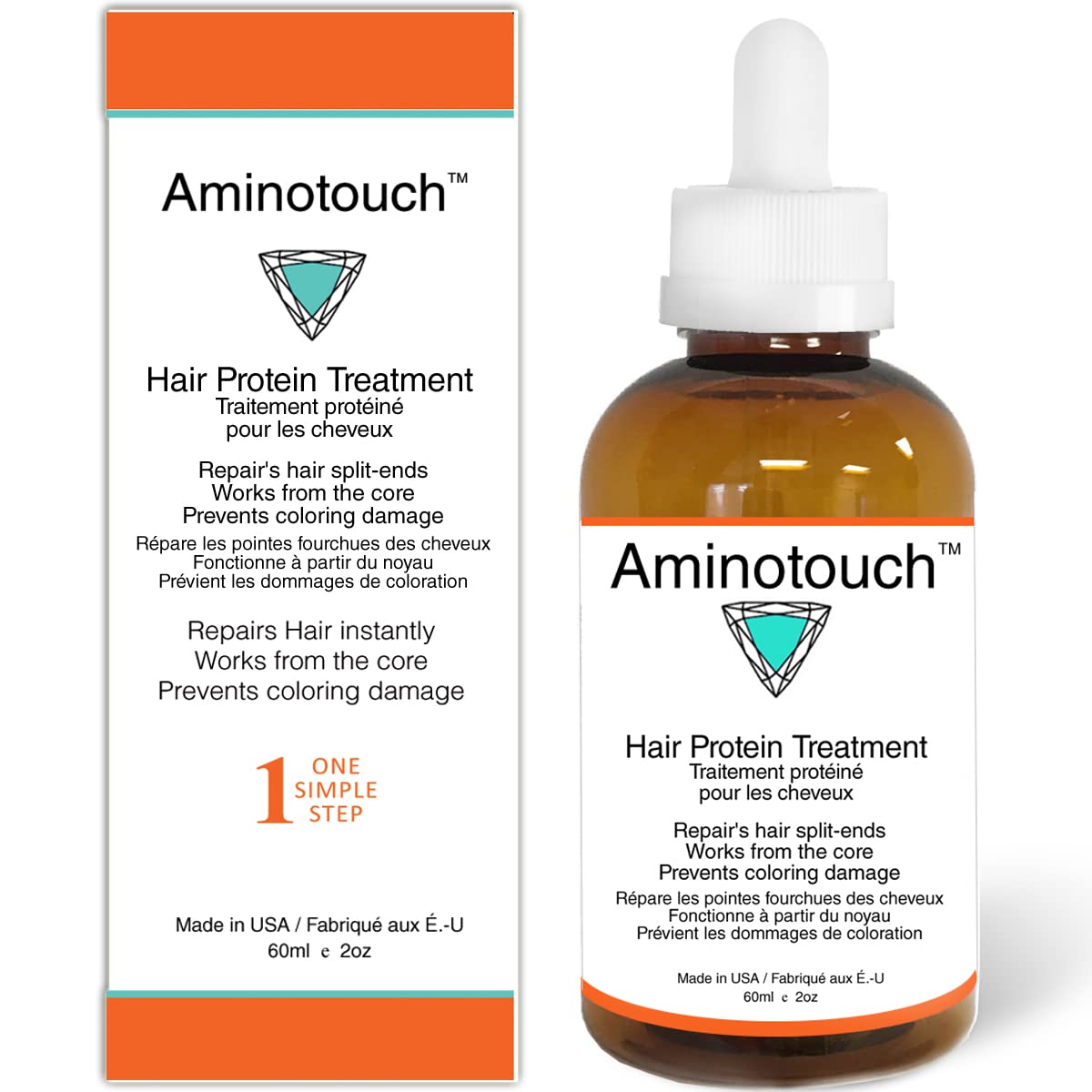 White Smoke Aminotouch Natural Pure Protein Treatment - Collagen and Keratin Rescue Shot for Long Hair Growth, Damage Repair, Split Ends Prevention, and Hair Strengthening