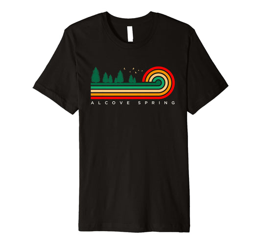 White Smoke Evergreen Vintage Stripes Alcove Spring, Kansas Premium T-Shirt