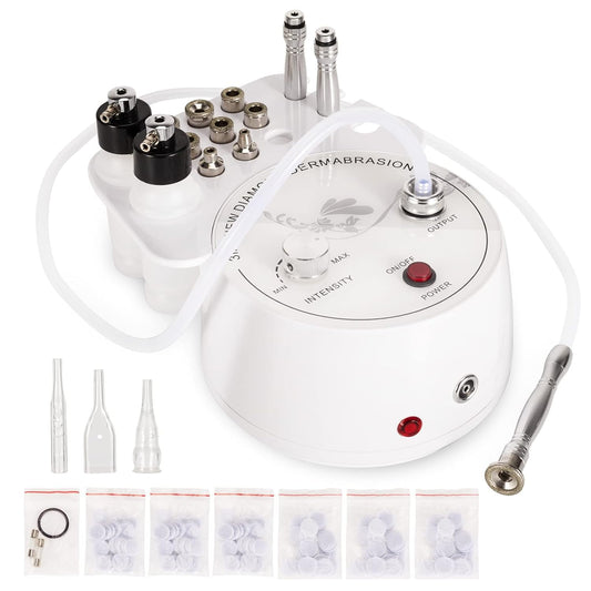 White Smoke AIMENGXI 3 in 1 Diamond Microdermabrasion Machine, Professional Microdermabrasion Device with Vacuum Spray, Beauty Facial Skin Care Dermabrasion Equipment for Salon Personal Home Use