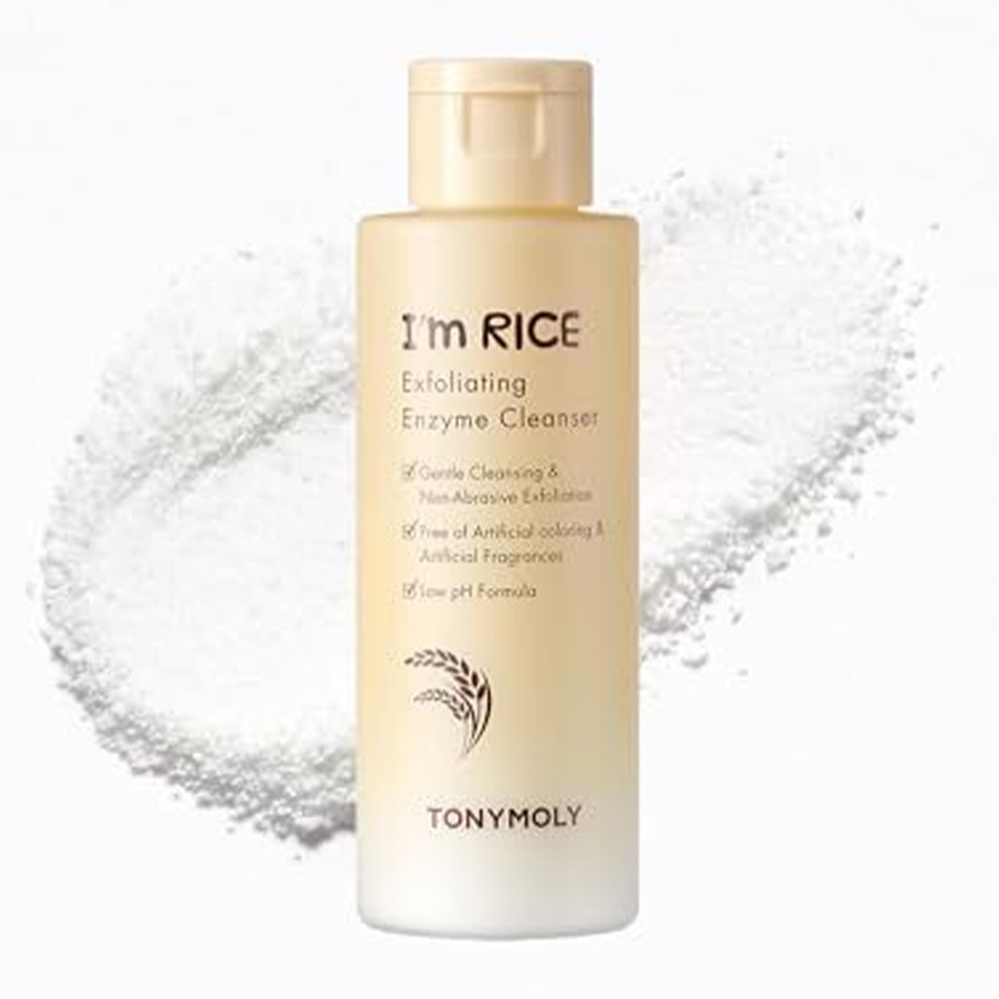 White Smoke TONYMOLY I’m Rice Exfoliating Enzyme Cleanser – Rice Powder Face Wash & Papaya Enzyme Scrub, Gentle AHA Brightening Mask for Smooth Radiant Skin, 50g
