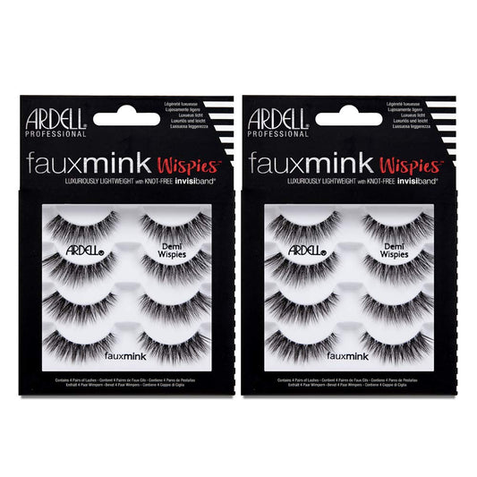 Black Ardell Faux Mink Lashes Demi Wispies False Eyelashes Multipack, Natural Look Lashes for Everyday Wear, 2 Pack