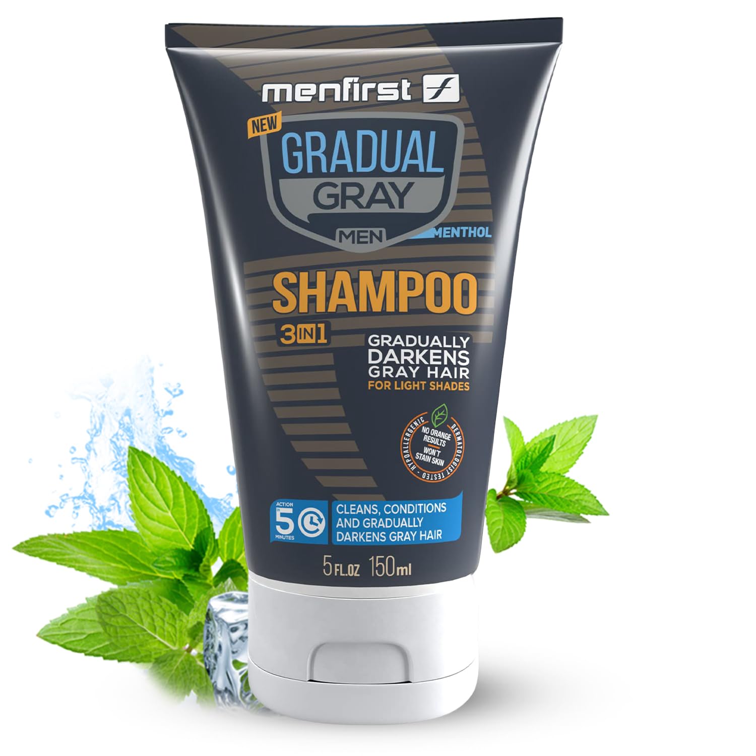 White Smoke MENFIRST Gray Reducing Shampoo for Men – Hair Darkening Shampoo, Anti Grey Hair Color Restoring Treatment, Harsh Chemical-Free - For Light Brown to Blonde Shades – 5 oz