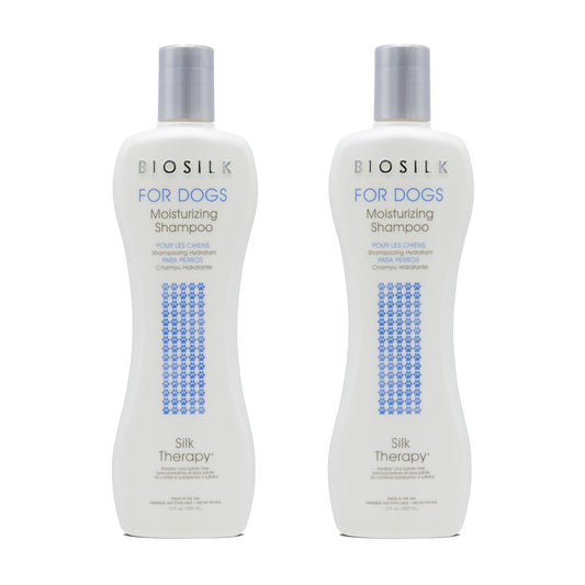 White Smoke BioSilk for Dogs Silk Therapy Moisture Shampoo with Silk Proteins and Vitamins, Restores Shine and Softness, Sulfate Free, Paraben Free, pH Balanced, Made in USA, 12 Fl Oz - 2 Pack