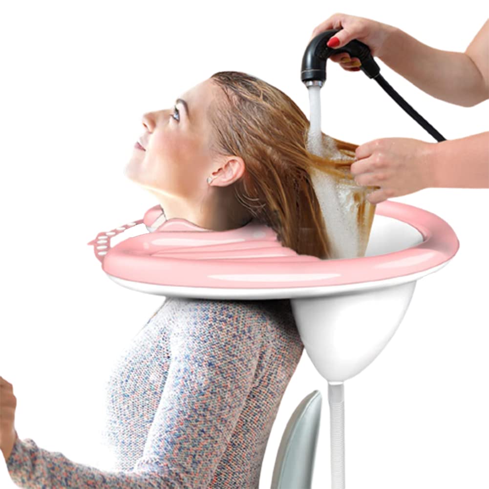 White Smoke Inflatable Shampoo Bowl, Portable Hair Washing Tray for Bedside and in Bed, Lightweight Shampoo Basin for Elderly, Disabled, Pregnant, Injured, Bedridden, Handicap, Lightweight Hair Washing Sink