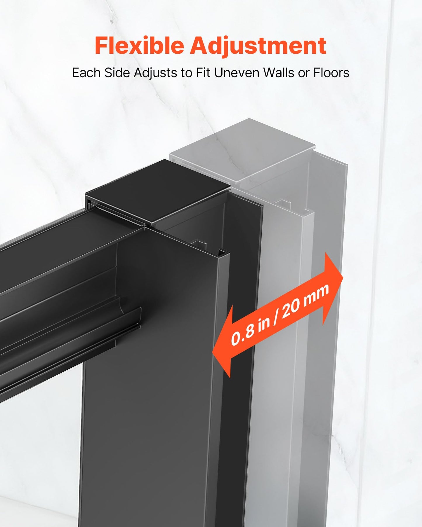 White Smoke VEVOR Shower Enclosure, 36 in. D x 48 in. W x 79.1 in. H, Framed Sliding Shower Door with 1/4 in. Clear Tempered Glass, Complete Bathroom Alcove Stall with Non-Slip Base Kit & Triple-Sided Wall Panels