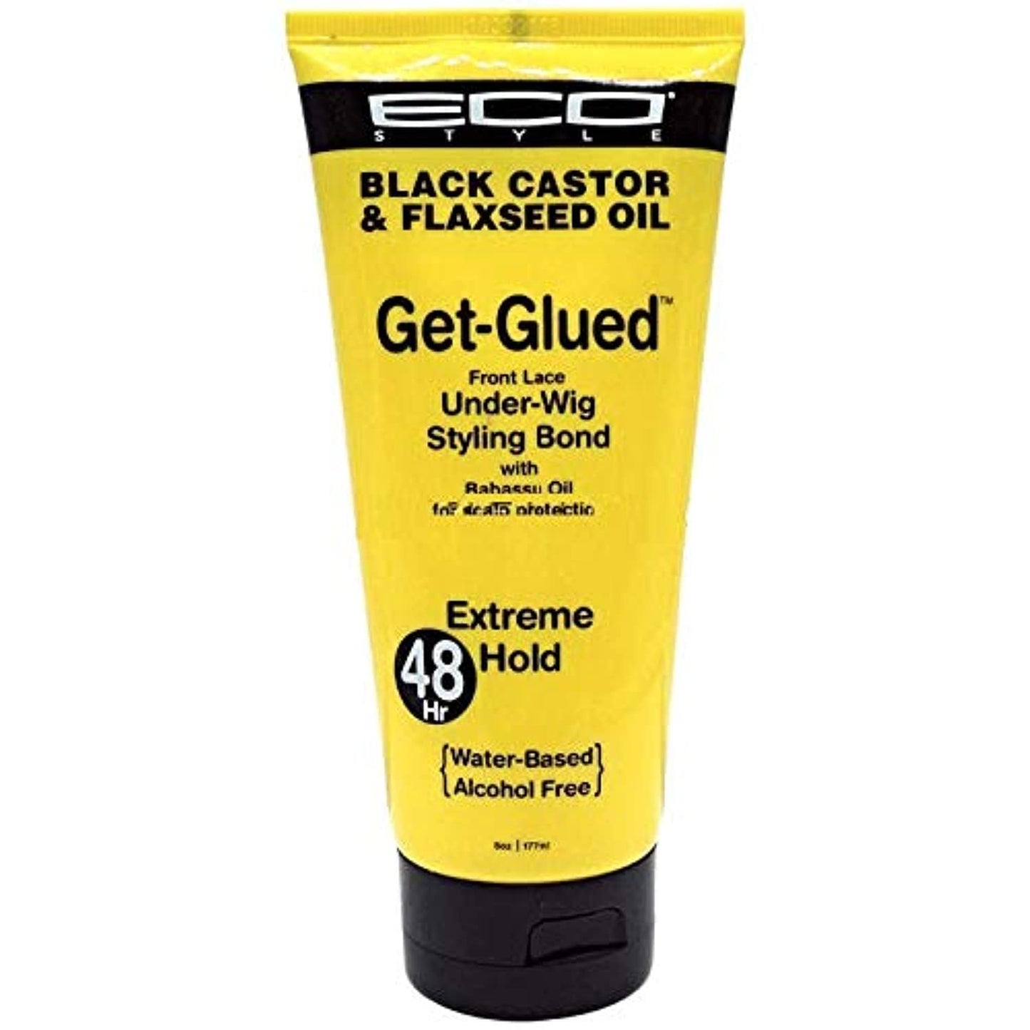 White Smoke Eco Styler Black Castor & Flaxseed Oil Get Glued Front lace Under- Wig Styling Bond 48 hour Extreme Hold