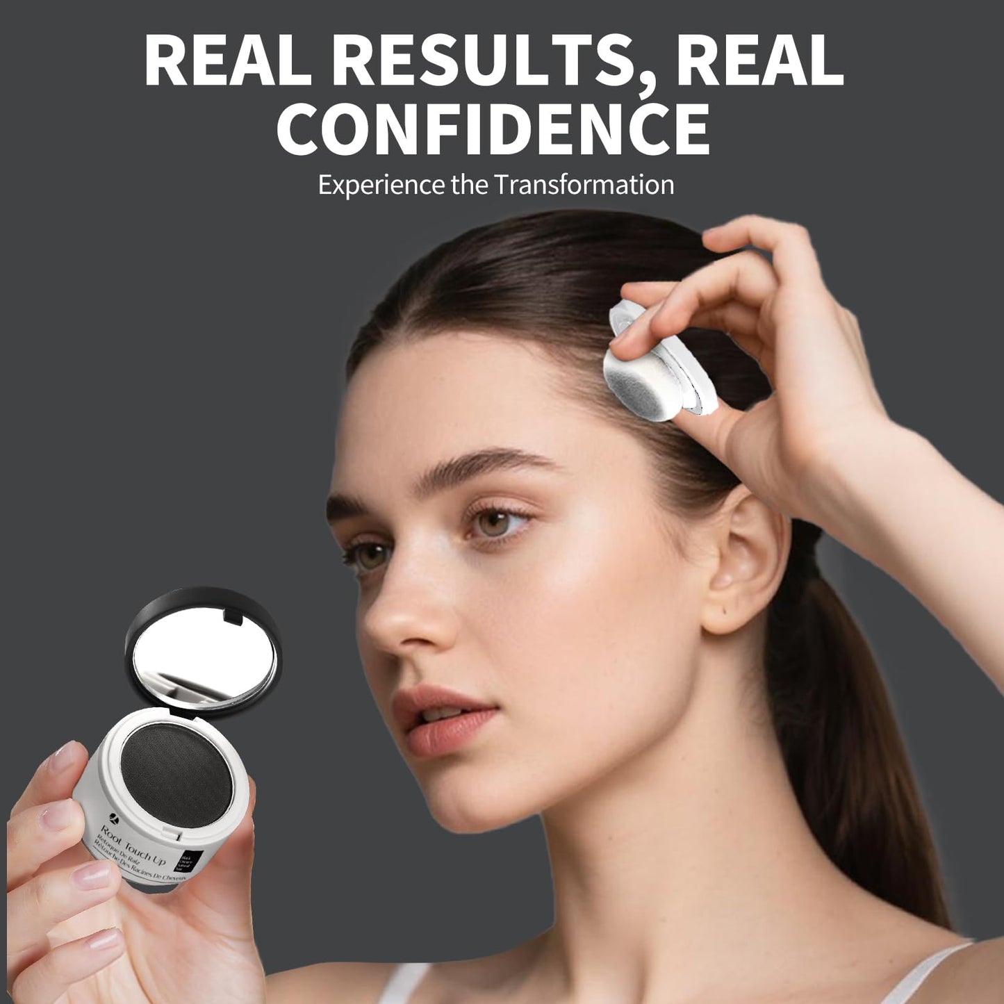 Dark Slate Gray LEWEDO Hairline Powder 24H Stain-Proof, Root Touch Up Hair Color for Gray Coverage,Bald Spot Concealing Hair Shadow Powder for Women & Men,Natural-Looking (Dark Brown)