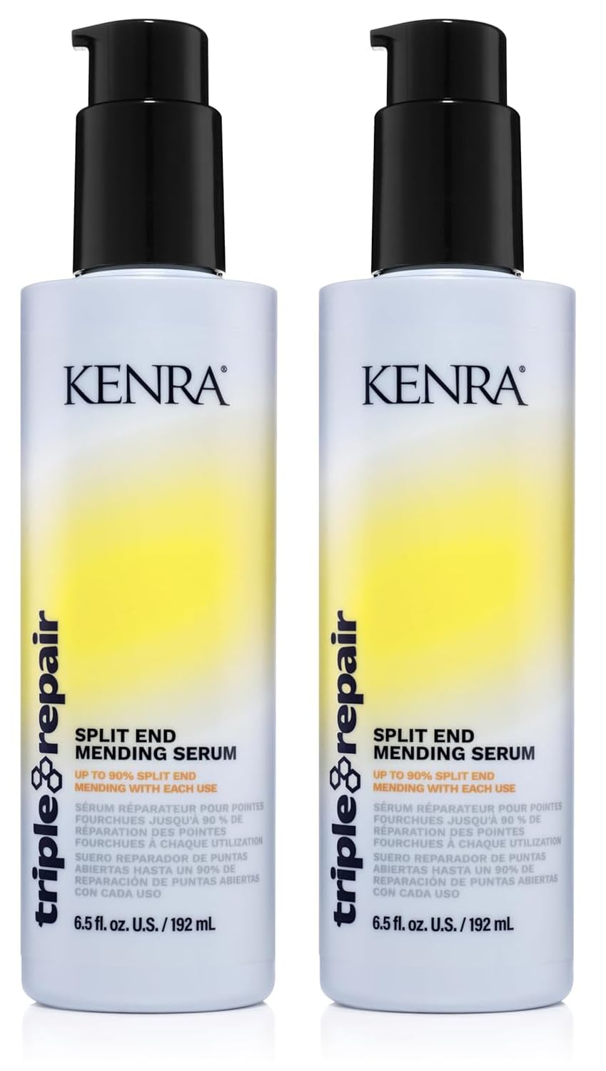 White Smoke Kenra Triple Repair Split End Mending Serum | Up to 90% Split End Mending with Each Use | Targets & Repairs Weak or Broken Bonds | Split Ends | Damaged Hair | Bond Builder | 6.5 fl. oz. (2-Pack)