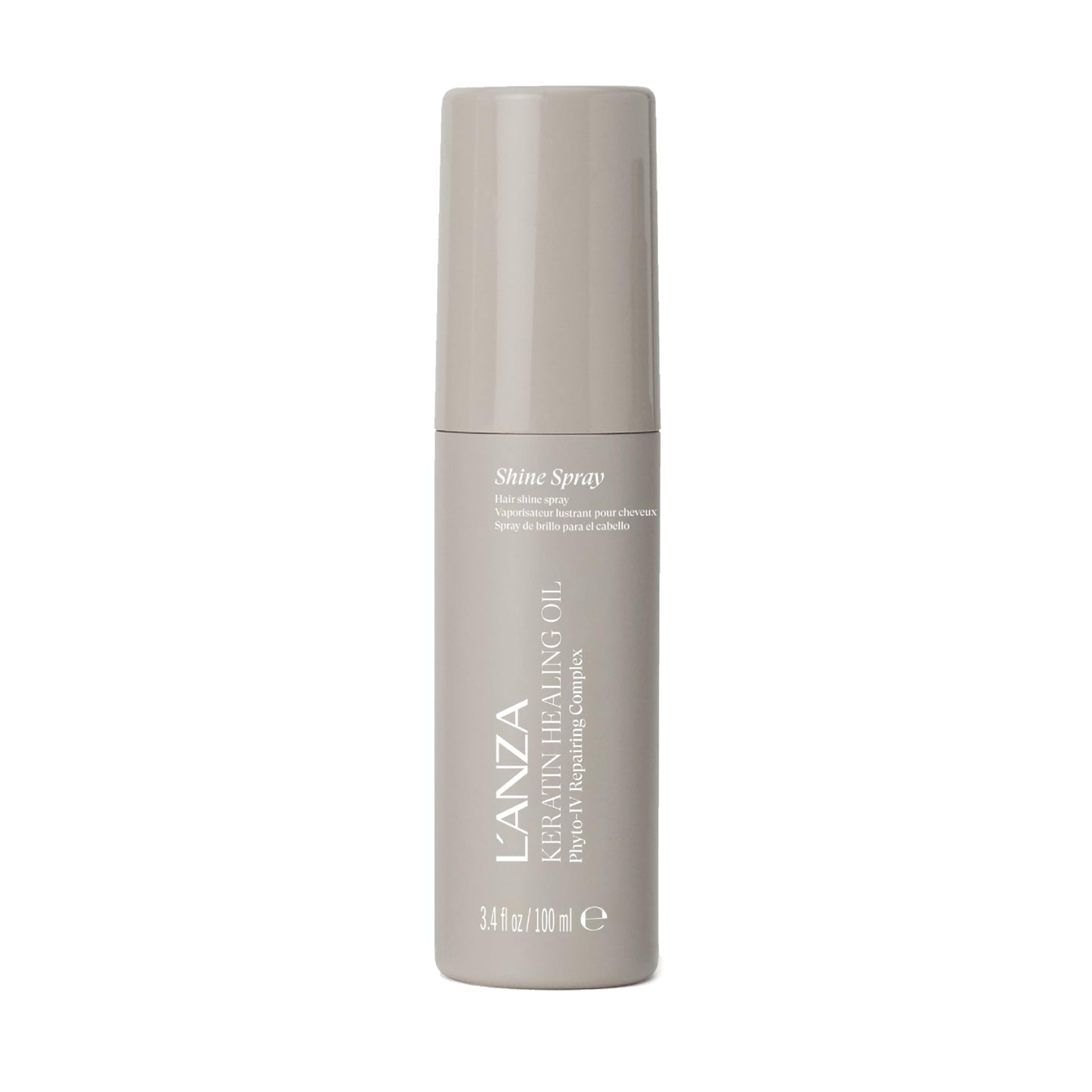 Gray L'ANZA Keratin Healing Oil Shine Spray Hair Treatment Spray, Tames Flyaways, Anti-Humidity, Heat & UV Protection, Color Safe, Lightweight Finish Anti-Humidity, Sulfate Free (3.4 Fl Oz)