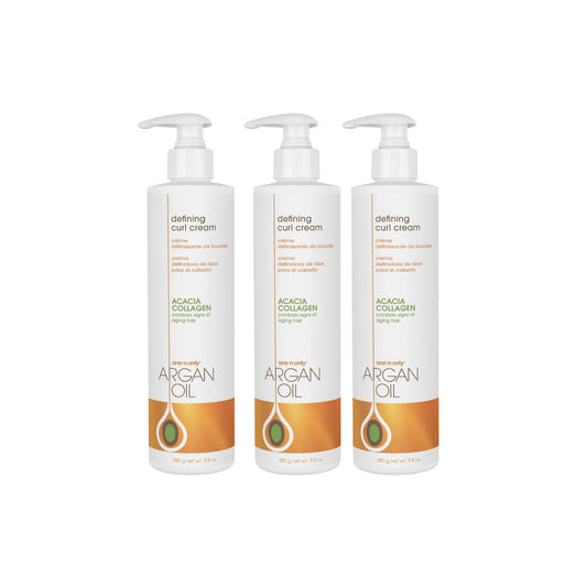 Lavender One 'n Only Defining Curl Cream with Argan Oil, Leave-in Conditioning Cream, Defines and Leaves Strong Curly Hair, Enhances Shine and Hydrates Without Sticky Residue, 9.8 Ounces (3 Pack)