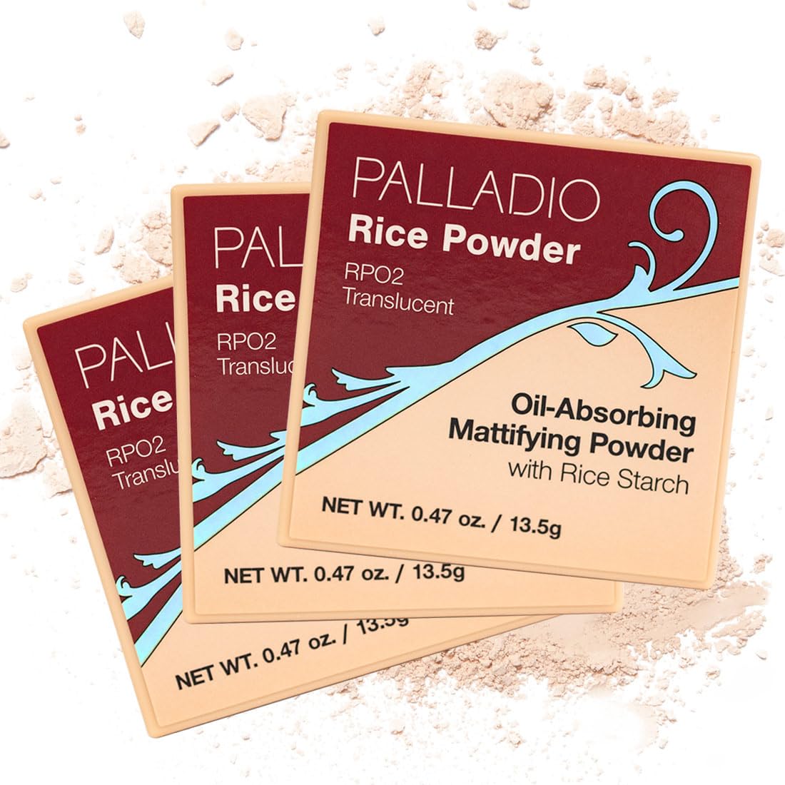 White Smoke Palladio Rice Powder Loose Setting Powder Absorbs Oil Leaves Face Looking and Feeling Smooth Helps Makeup Last Longer For a Flawless Fresh Look Pack, Translucent, 1 Count, (Pack of 3)