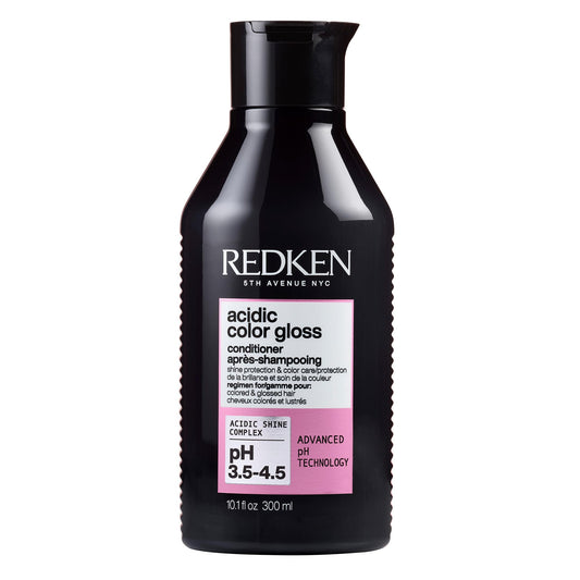 Black Redken Acidic Color Gloss Conditioner - Protects Vibrancy, Salon-Grade Hair Shine, For Color-Treated Hair, 10.1 Fl Oz