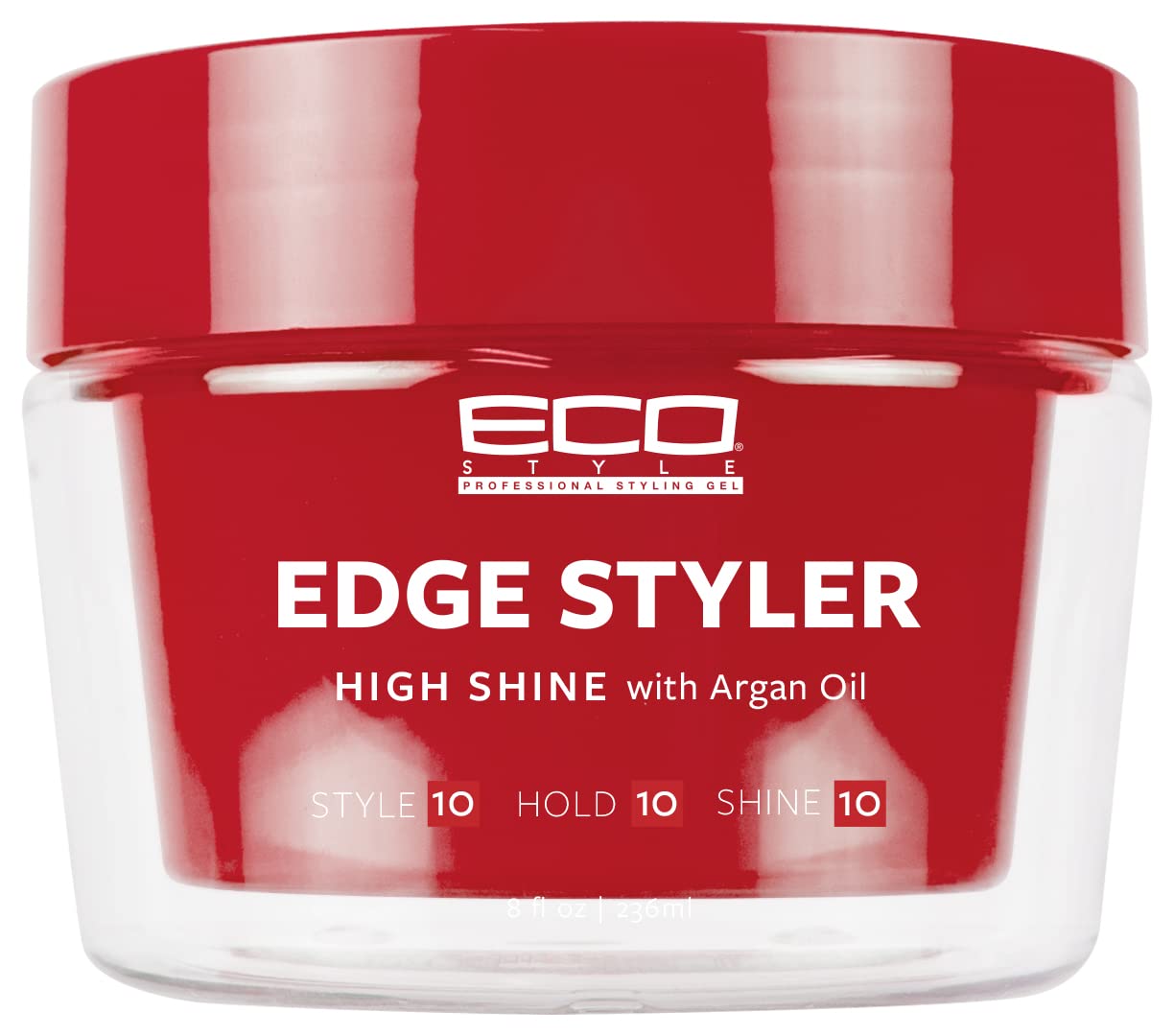 Firebrick Eco Style Professional Styling Gel Edge Styler High Shine With Argan Oil 8 Fl Oz (Pack of 1)