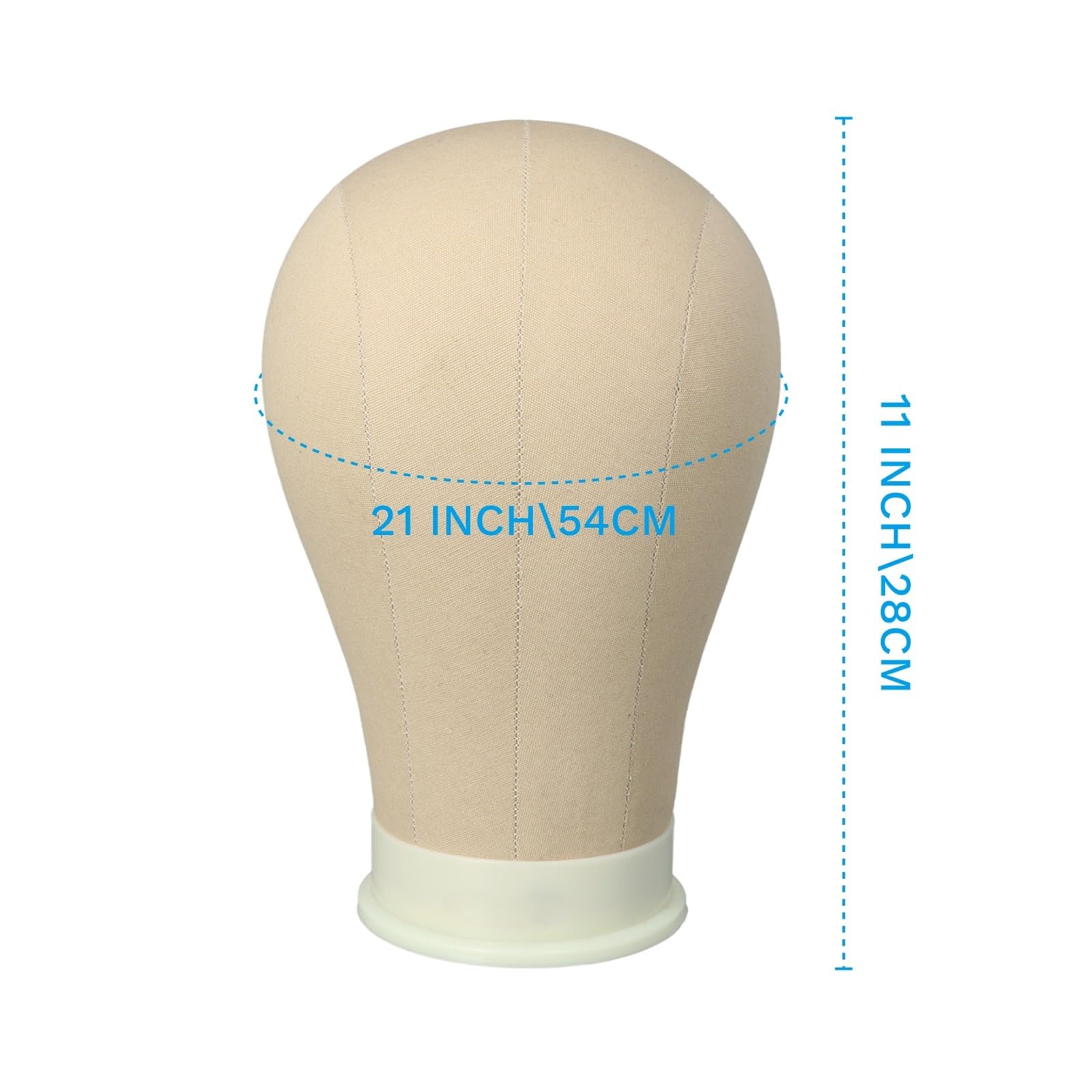 White Smoke Mannequin Head for Wigs Canvas Block Head Wig Head with Mount Hole for Wig Making,Weave Hair Braiding Stand Hat Display Stand,Hairstyle Doll Head Durable Easy to Put Pins In & Out (Light Brown,21")