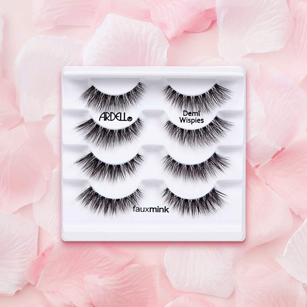 Light Gray Ardell Faux Mink Lashes Demi Wispies False Eyelashes Multipack, Natural Look Lashes for Everyday Wear, 2 Pack