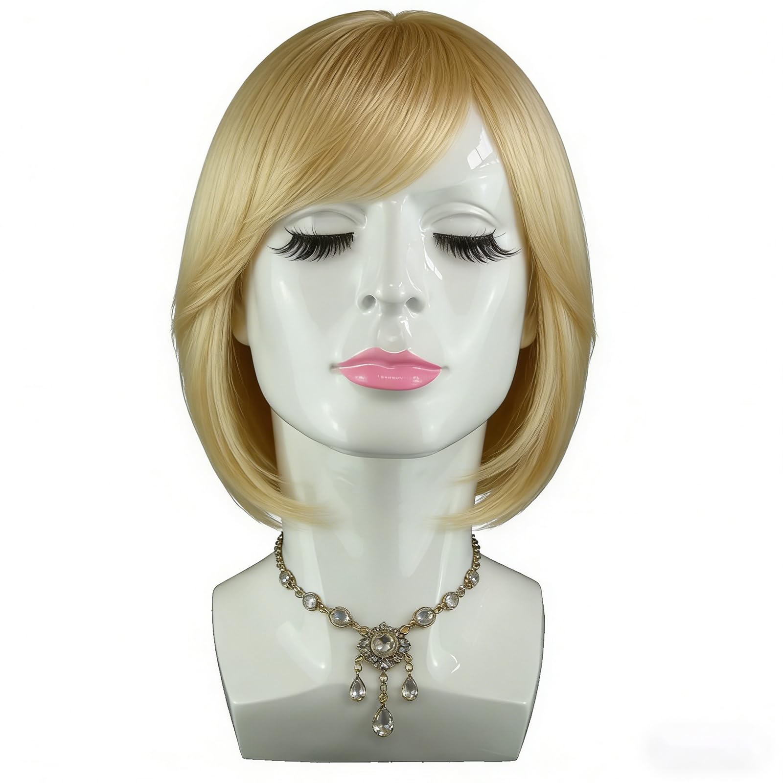 White Smoke LIAMTU Male Mannequin Head for Display – Realistic PVC Head Model for Wigs, Hats, Headphones, Jewelry, Salon and Home Decoration,Whate