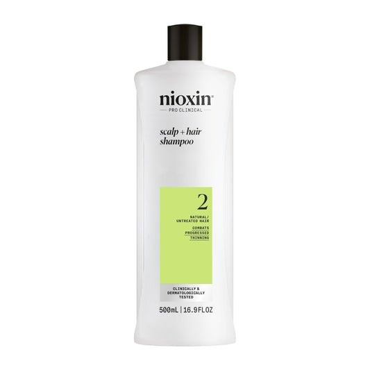 Lavender Nioxin Scalp + Hair Thickening System 2 Shampoo | For Natural or Untreated Hair with Progressed Thinning | With Niacinamide and Biotin | 16.9 Fl oz.