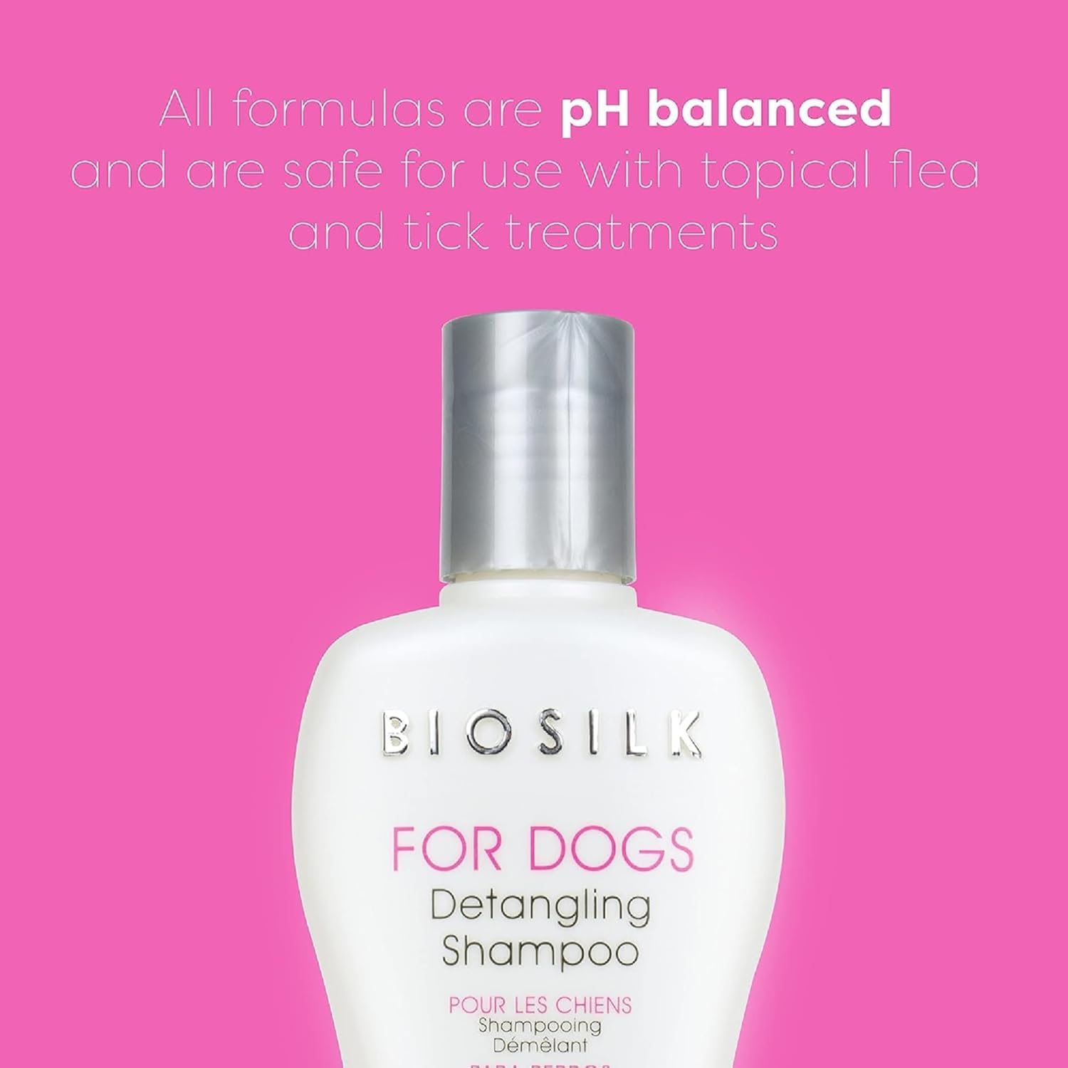 Hot Pink BioSilk for Dogs Silk Therapy Detangling Shampoo, Cleans and Moisturizes, Dematting Shampoo with Silk Proteins and Coconut Oil, No Parabens, pH Balanced, Made in USA, 12 Fl Oz - 2 Pack