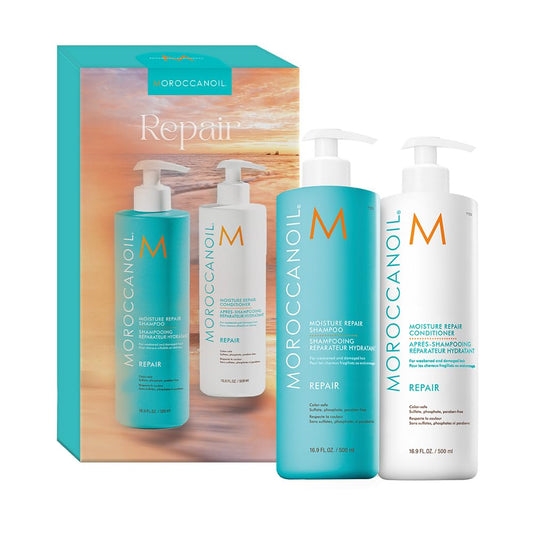 White Smoke Moroccanoil Moisture Repair Shampoo & Conditioner Half-Liter Set