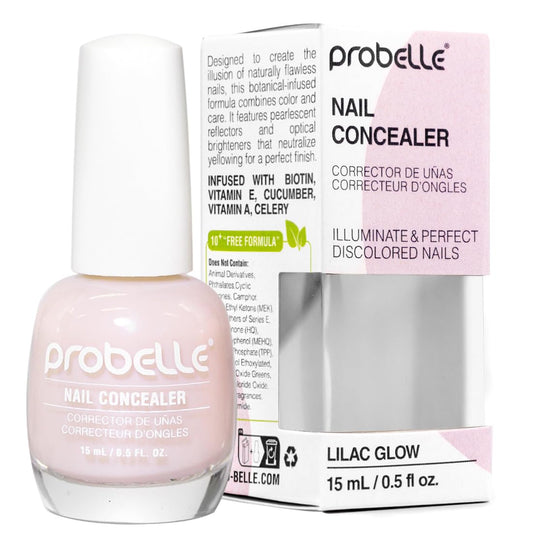 White Smoke Probelle Illuminating Nail Concealer, Sheer Long Lasting Brightening Nail Polish for yellowing discolored nails, perfect finish for damaged nails with imperfections, Vegan, Gluten Free, Lilac Glow