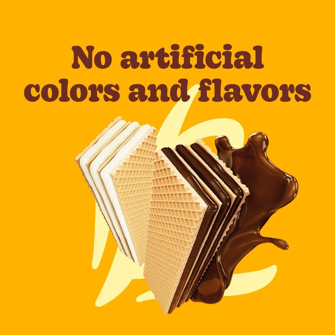 Orange Bauducco Chocolate & Vanilla Wafer Cookies - Convenient Single Serve Wafer Cookies With 3 Layers of Cream - Delicious Sweet Snack on the go or Dessert 28.2oz (Pack of 20)