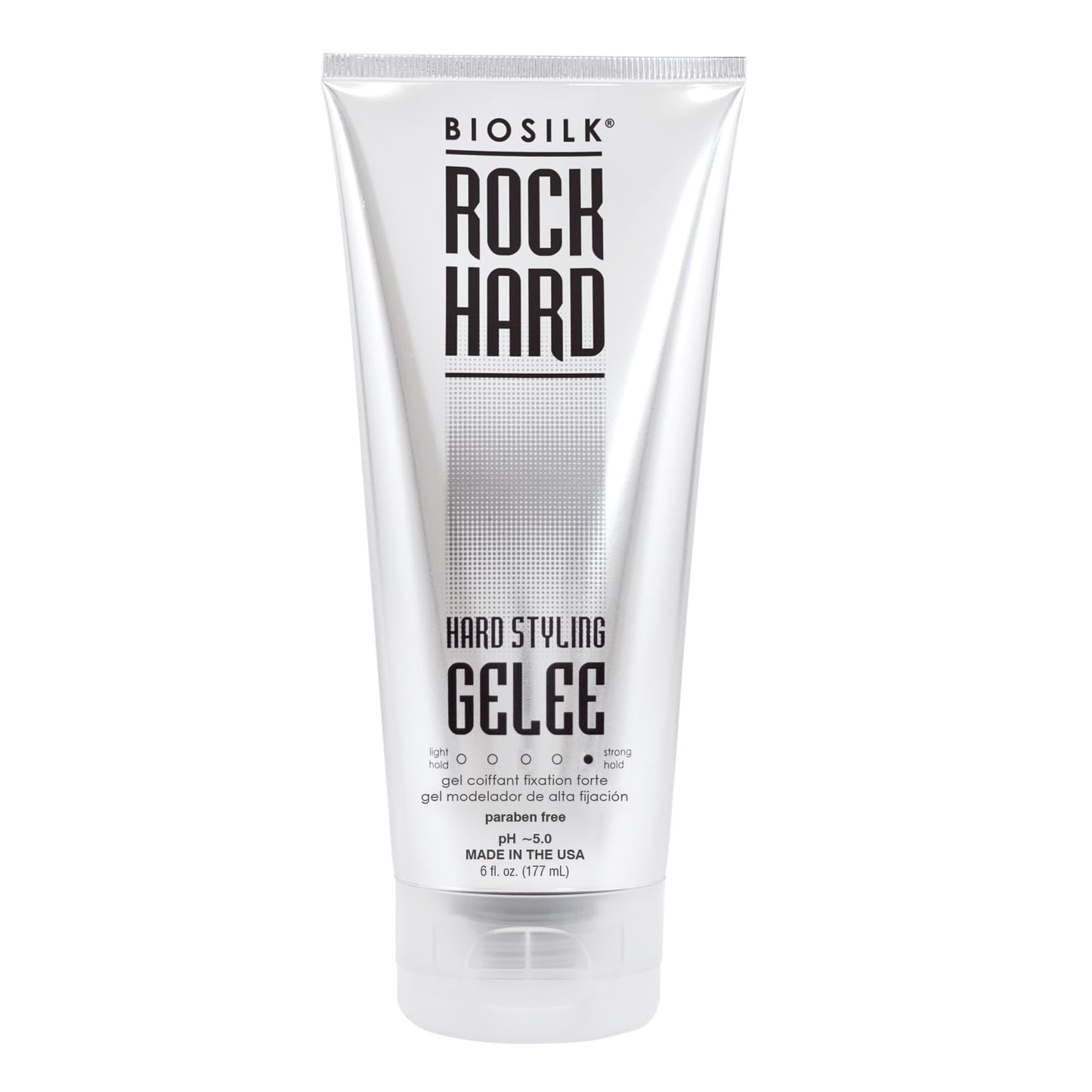 White Smoke BioSilk Rock Hard Gel, Firm-Hold Hair Gel for Long-Lasting Styles, Shapes, Defines & Adds Shine, Sulfate-Free, Paraben-Free, Cruelty-Free, 6 Oz