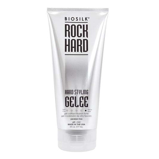 White Smoke BioSilk Rock Hard Gel, Firm-Hold Hair Gel for Long-Lasting Styles, Shapes, Defines & Adds Shine, Sulfate-Free, Paraben-Free, Cruelty-Free, 6 Oz
