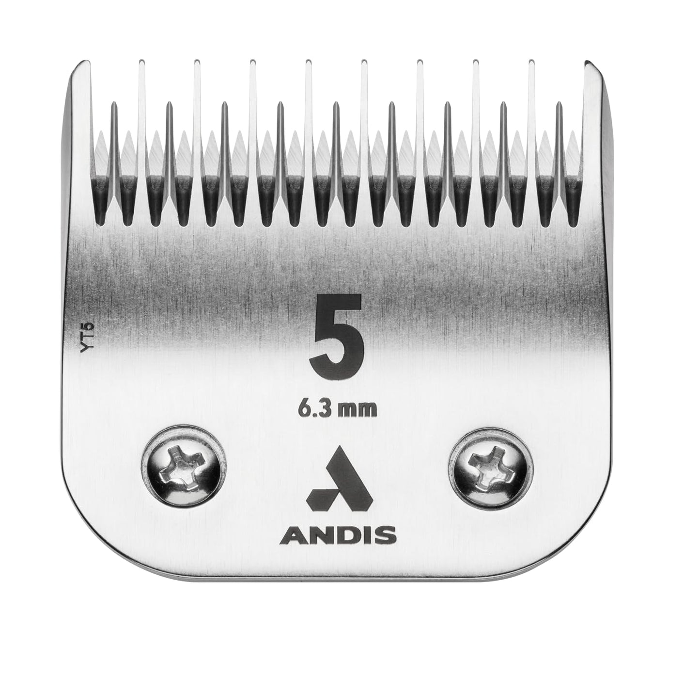 White Smoke Andis Carbon Infused Steel UltraEdge Dog Clipper Blade, Size-5 Skip Tooth, 1/4-Inch Cut Length (72640),Chrome