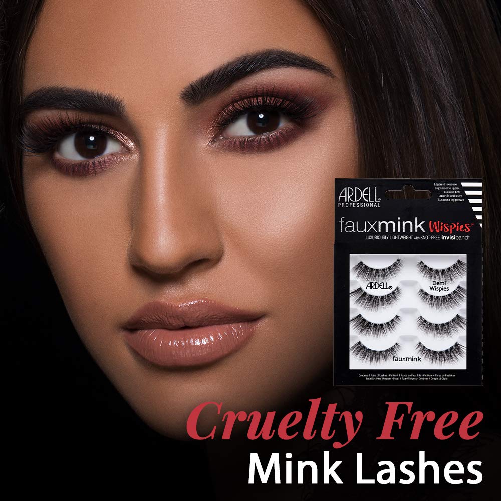 Black Ardell Faux Mink Lashes Demi Wispies False Eyelashes Multipack, Natural Look Lashes for Everyday Wear, 2 Pack